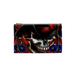 Confederate Flag Usa America United States Csa Civil War Rebel Dixie Military Poster Skull Cosmetic Bag (Small)