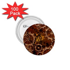 Steampunk Patter With Gears 1 75  Buttons (100 Pack)  by FantasyWorld7