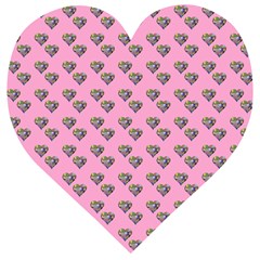 Patchwork Heart Pink Wooden Puzzle Heart by snowwhitegirl