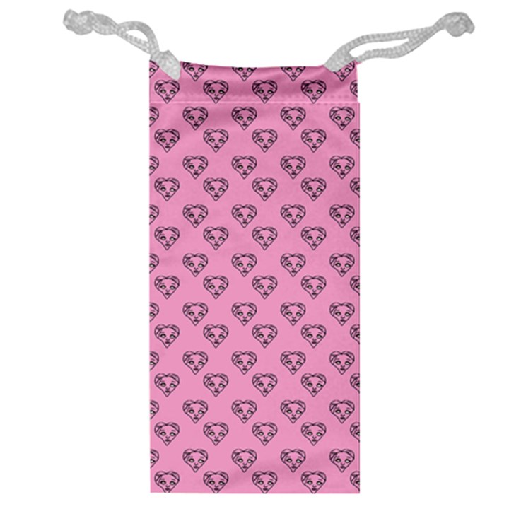 Heart Face Pink Jewelry Bag
