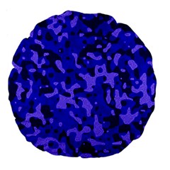 Army Blue Large 18  Premium Flano Round Cushions by myuique