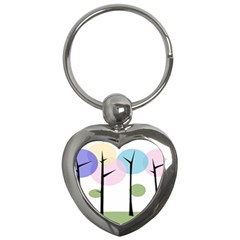 Forest Trees Nature Plants Key Chain (heart) by HermanTelo