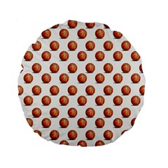 Orange Basketballs Standard 15  Premium Flano Round Cushions by mccallacoulturesports