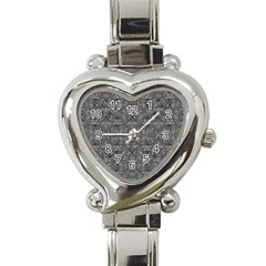 Modern Fancy Nature Collage Pattern Heart Italian Charm Watch by dflcprintsclothing
