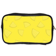 Yellow Pineapple Background Toiletries Bag (two Sides) by HermanTelo
