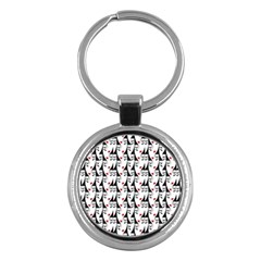 Cartoon Style Asian Woman Portrait Collage Pattern Key Chain (round) by dflcprintsclothing