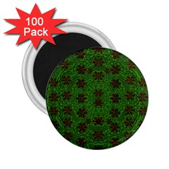 Rose Stars So Beautiful On Green 2 25  Magnets (100 Pack)  by pepitasart