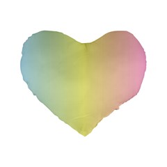 Vertical Rainbow Shade Standard 16  Premium Flano Heart Shape Cushions by designsbymallika