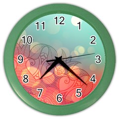 Mandala Pattern Color Wall Clock by designsbymallika