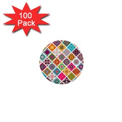 Ethnic Mandala Pattern 1  Mini Buttons (100 Pack)  by designsbymallika