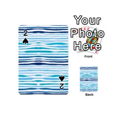 Blue Waves Pattern Playing Cards 54 Designs (mini) by designsbymallika