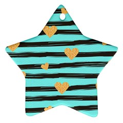 Stripes Heart Pattern Ornament (star) by designsbymallika