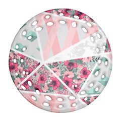 Pink Patchwork Ornament (round Filigree) by designsbymallika