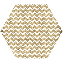 Gold Glitter Chevron Wooden Puzzle Hexagon by mccallacoulture