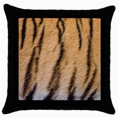 Tiger Stripes And Fur Pattern Design Throw Pillow Case (black) by myuique