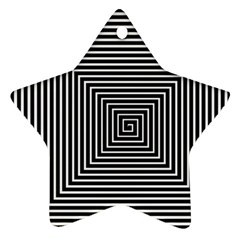 Maze Design Black White Background Ornament (star) by HermanTelo