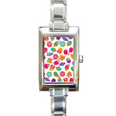 Candies Are Love Rectangle Italian Charm Watch by designsbymallika