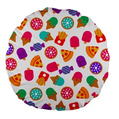 Candies Are Love Large 18  Premium Flano Round Cushions by designsbymallika