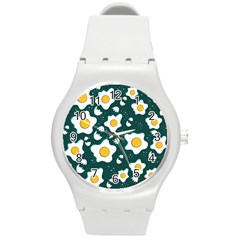 Wanna Have Some Egg? Round Plastic Sport Watch (m) by designsbymallika