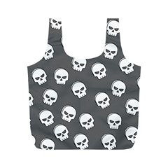 White Skull Pattern Full Print Recycle Bag (m) by designsbymallika