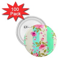 Stripes Floral Print 1 75  Buttons (100 Pack)  by designsbymallika