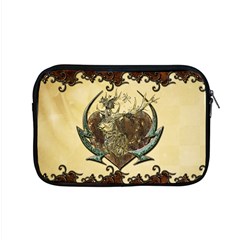 Wonderful Deer With Leaves And Hearts Apple Macbook Pro 15  Zipper Case by FantasyWorld7
