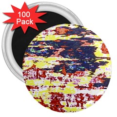 Multicolored Abstract Grunge Texture Print 3  Magnets (100 Pack) by dflcprintsclothing