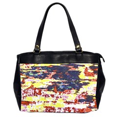 Multicolored Abstract Grunge Texture Print Oversize Office Handbag (2 Sides) by dflcprintsclothing
