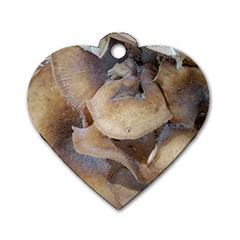 Close Up Mushroom Abstract Dog Tag Heart (two Sides) by Fractalsandkaleidoscopes
