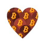 Cryptocurrency Bitcoin Digital Heart Magnet