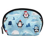 Christmas Seamless Pattern With Penguin Accessory Pouch (Large)