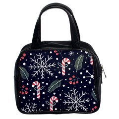 Holiday Seamless Pattern With Christmas Candies Snoflakes Fir Branches Berries Classic Handbag (two Sides) by Vaneshart
