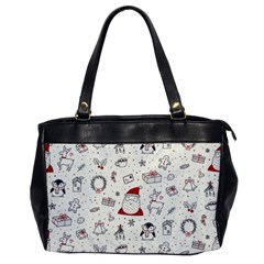 Cute Christmas Doodles Seamless Pattern Oversize Office Handbag by Vaneshart