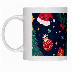 Colorful Funny Christmas Pattern White Mugs by Vaneshart