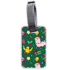 Funny Decoration Christmas Pattern Background Luggage Tag (two Sides) by Vaneshart