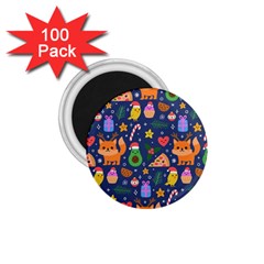 Colorful Funny Christmas Pattern 1 75  Magnets (100 Pack)  by Vaneshart