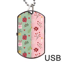 Flat Christmas Pattern Collection Dog Tag Usb Flash (two Sides)
