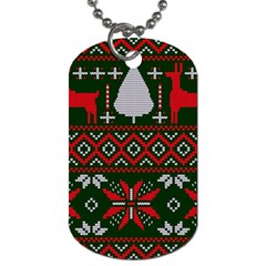 Christmas Pattern Knitted Design Dog Tag (two Sides) by Vaneshart