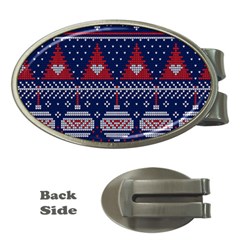 Beautiful Knitted Christmas Pattern Money Clips (oval)  by Vaneshart