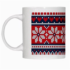 Beautiful Knitted Christmas Pattern White Mugs by Vaneshart