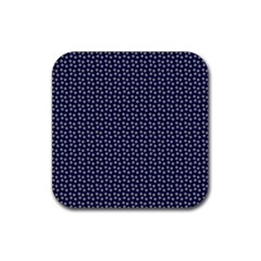 Grey Star Navy Blue Rubber Coaster (square)  by snowwhitegirl