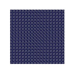 Grey Star Navy Blue Small Satin Scarf (square) by snowwhitegirl