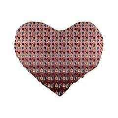 Valentine Girl Pink Ombre Standard 16  Premium Flano Heart Shape Cushions by snowwhitegirl