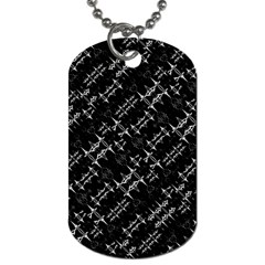 Black And White Ethnic Geometric Pattern Dog Tag (one Side) by dflcprintsclothing