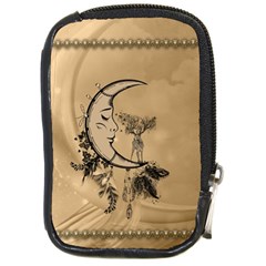 Deer On A Mooon Compact Camera Leather Case by FantasyWorld7