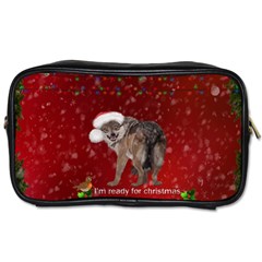 I m Ready For Christmas, Funny Wolf Toiletries Bag (one Side) by FantasyWorld7