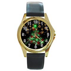 Christmas Star Jewellery Round Gold Metal Watch
