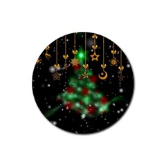 Christmas Star Jewellery Rubber Coaster (round) 