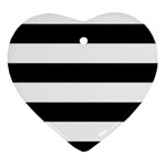 Black and White Large Stripes Goth Mime french style Ornament (Heart)