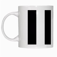 Black And White Large Stripes Goth Mime French Style White Mugs by genx
